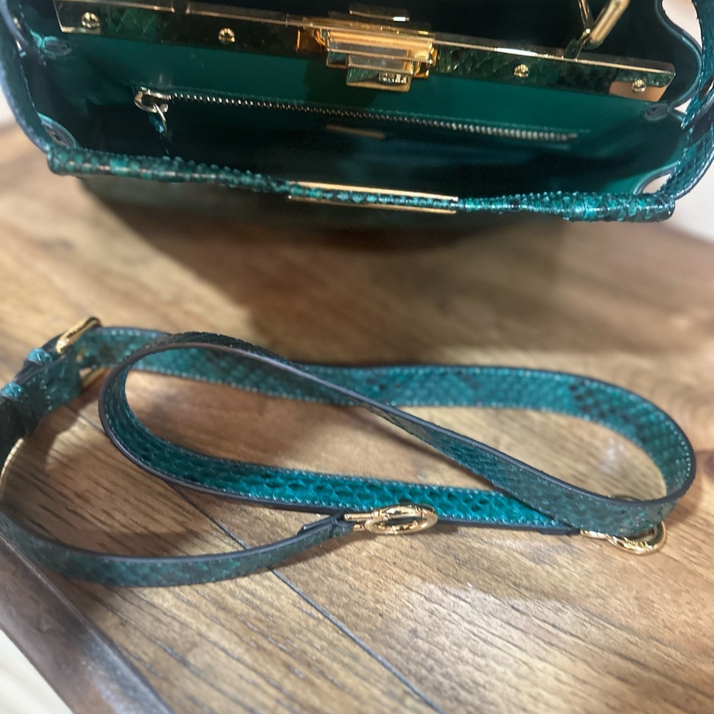 Fendi Medium Python Peekaboo Green Bag - image 7